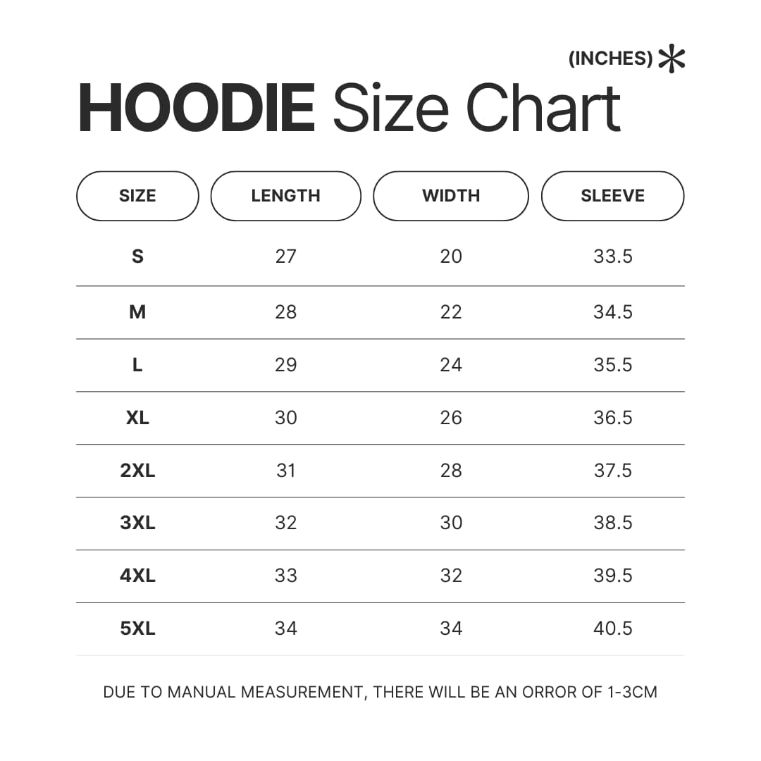 Hoodie Size Chart - Green Day Band Store